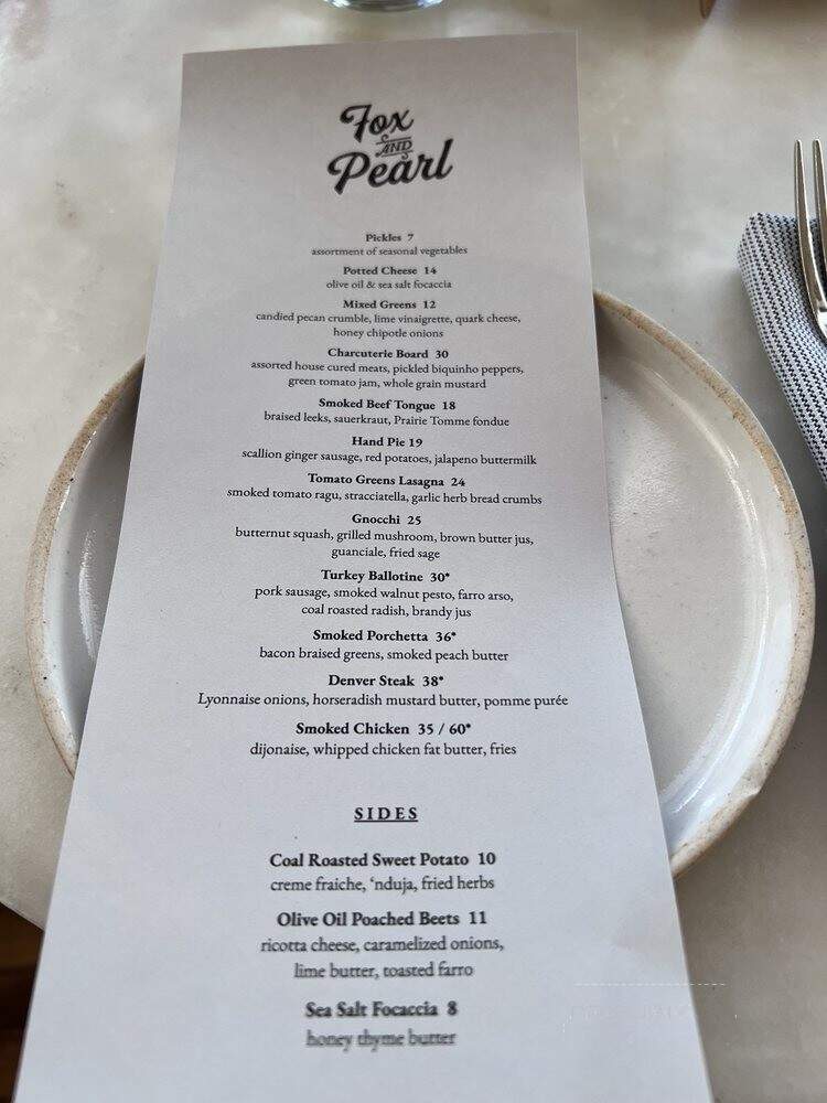 Fox and Pearl - Kansas City, MO menu_pic
