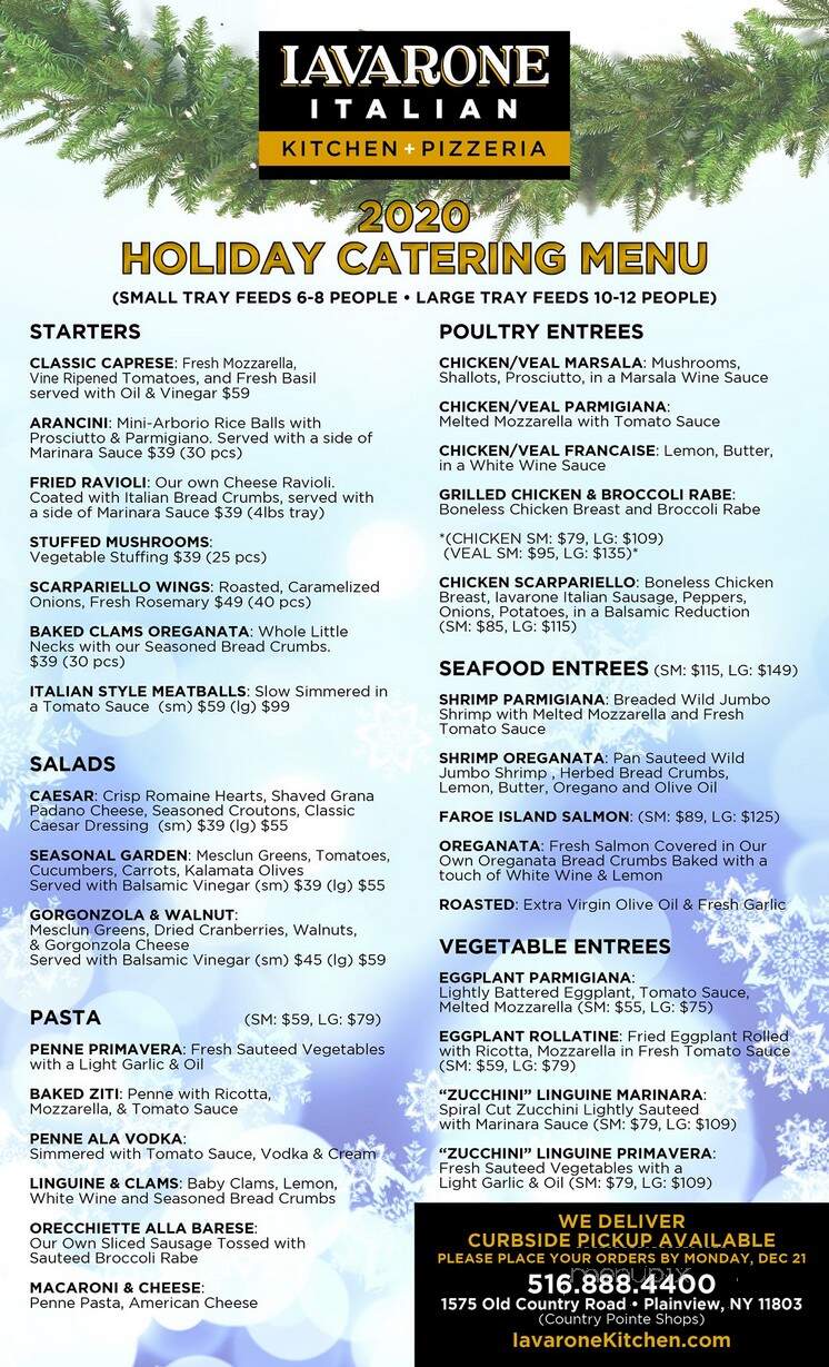 Iavarone Italian Kitchen & Pizzeria - Plainview, NY menu_pic
