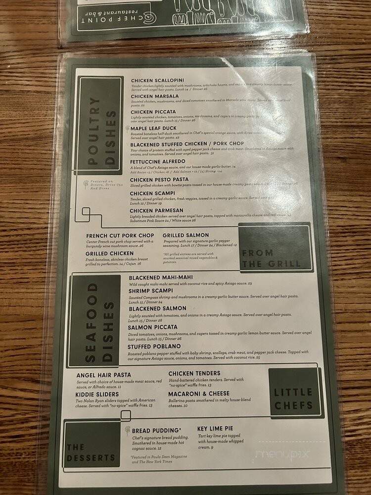 Chef Point Bar & Restaurant - Colleyville, TX menu_pic