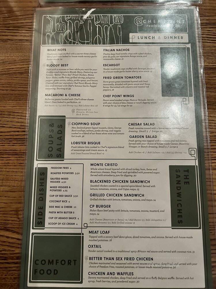 Chef Point Bar & Restaurant - Colleyville, TX menu_pic