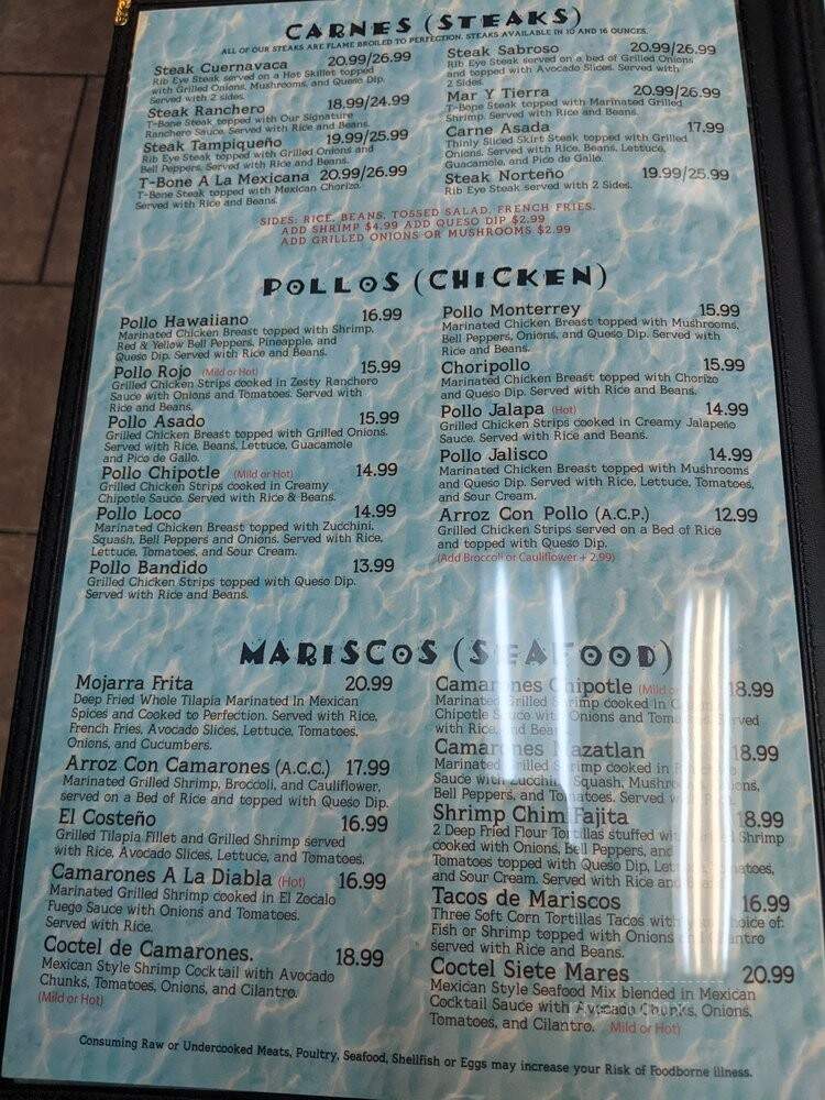 El Zocalo Mexican Restaurant - Wheeling, WV menu_pic