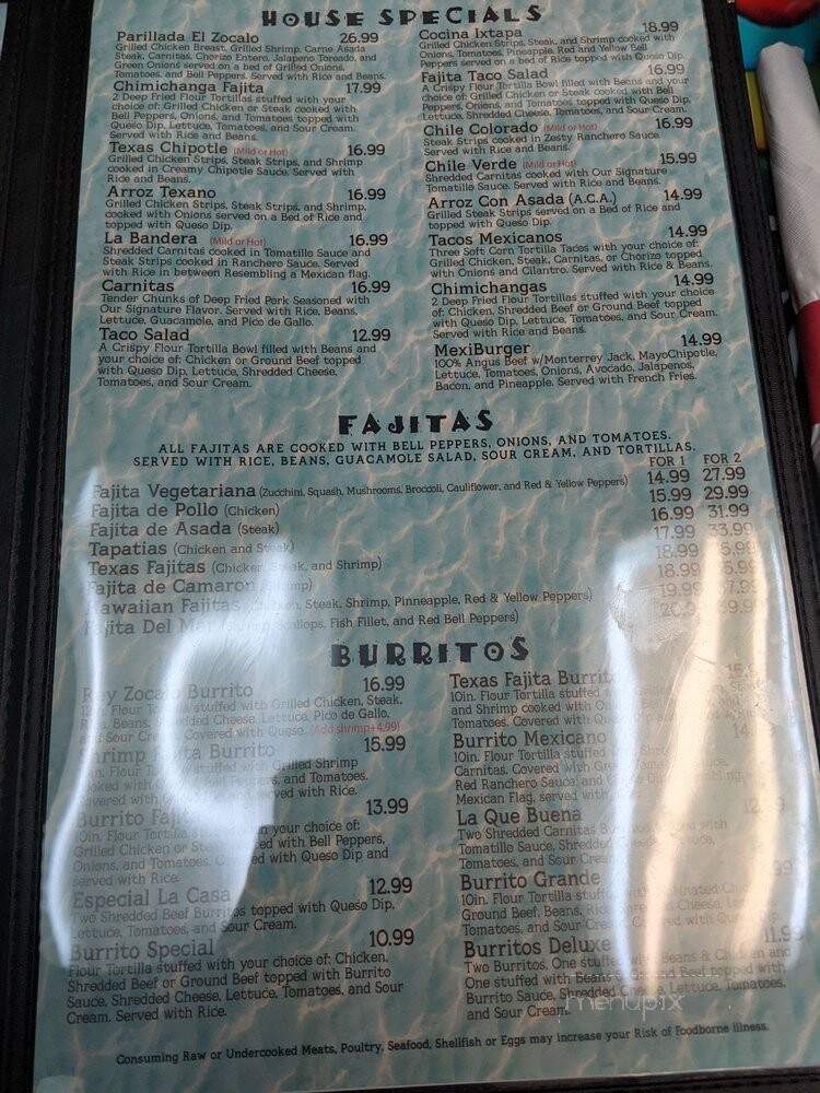 El Zocalo Mexican Restaurant - Wheeling, WV menu_pic