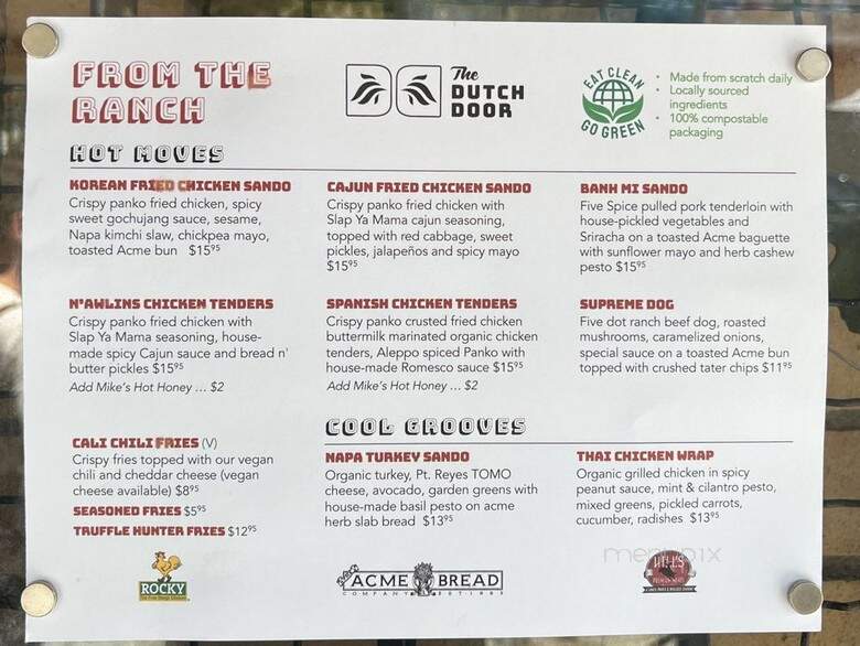 The Dutch Door - Napa, CA menu_pic