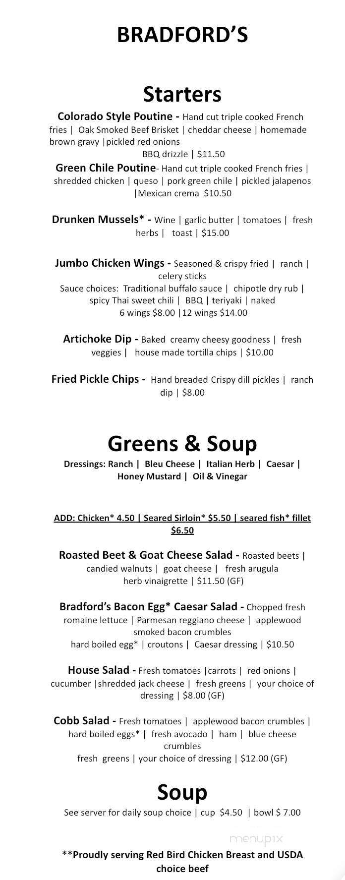 Bradford's Grub & Grog - Berthoud, CO menu_pic