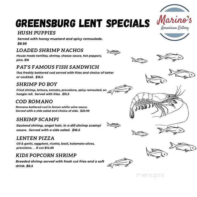 Marino's American Eatery - Greensburg, PA menu_pic