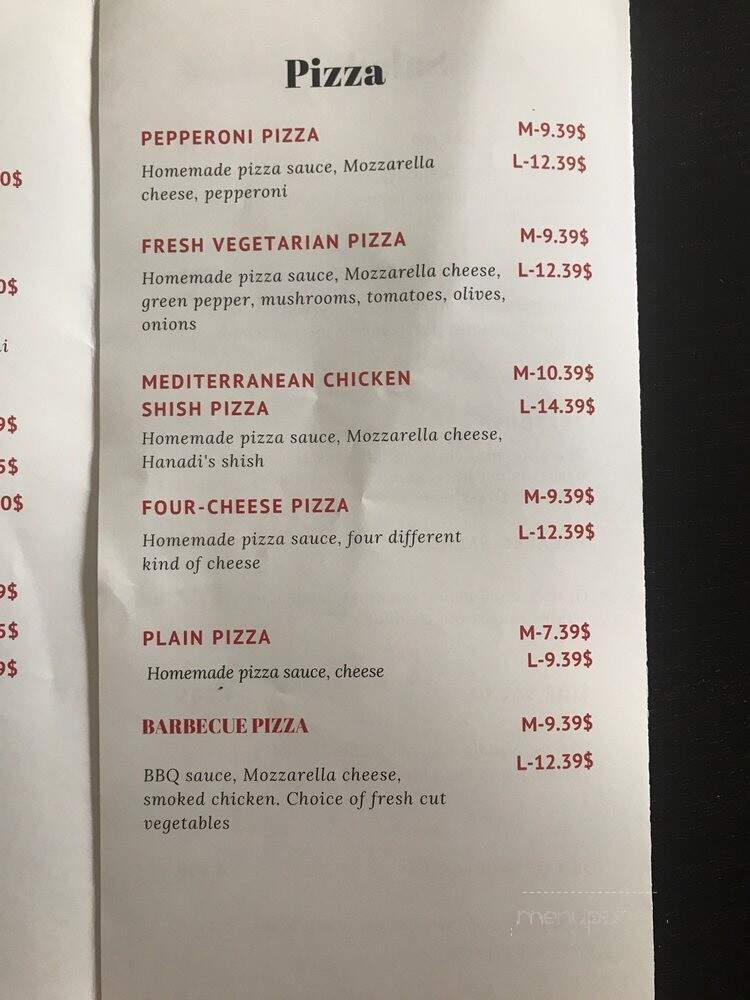 Hanadi's - Pittsburgh, PA menu_pic