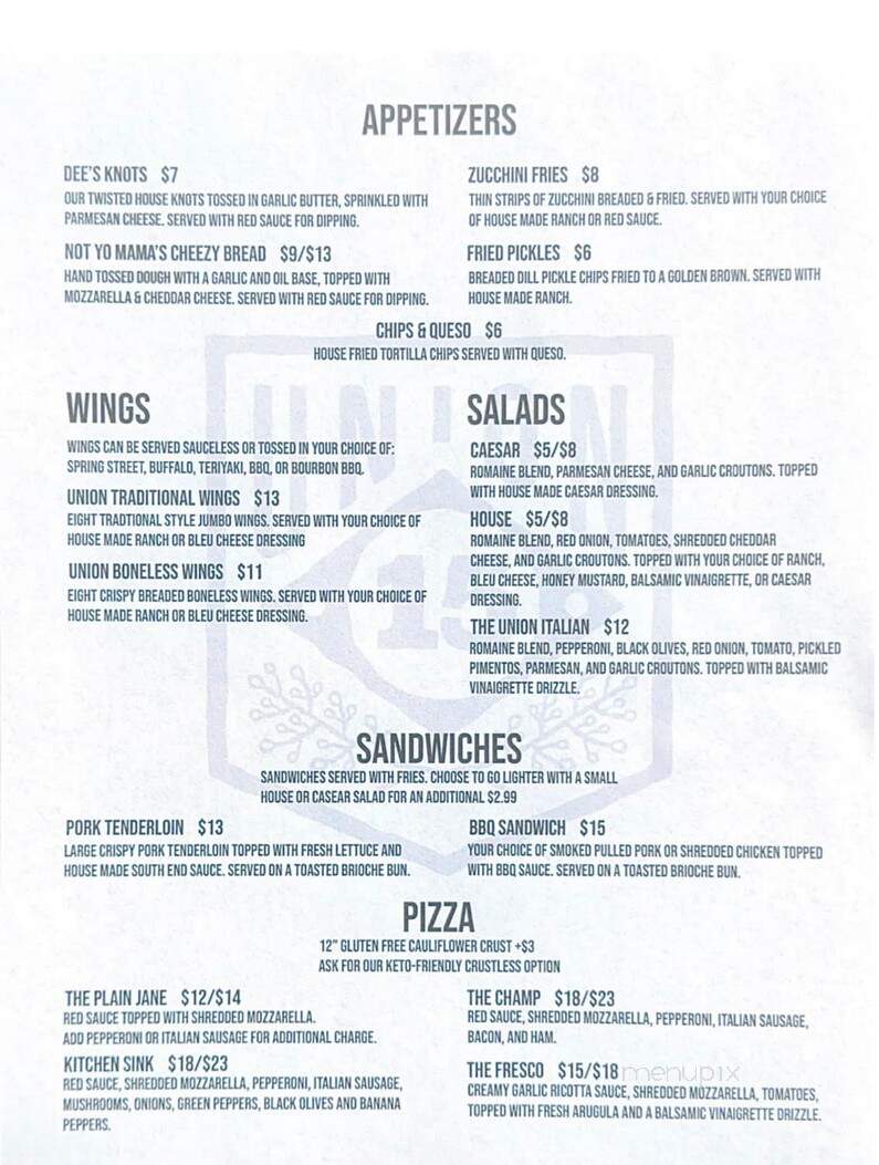 Union 15 - Louisville, KY menu_pic