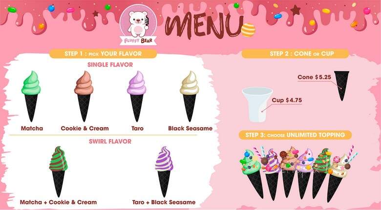 Fluffy Bear - Laguna Hills, CA menu_pic