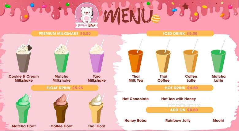 Fluffy Bear - Laguna Hills, CA menu_pic