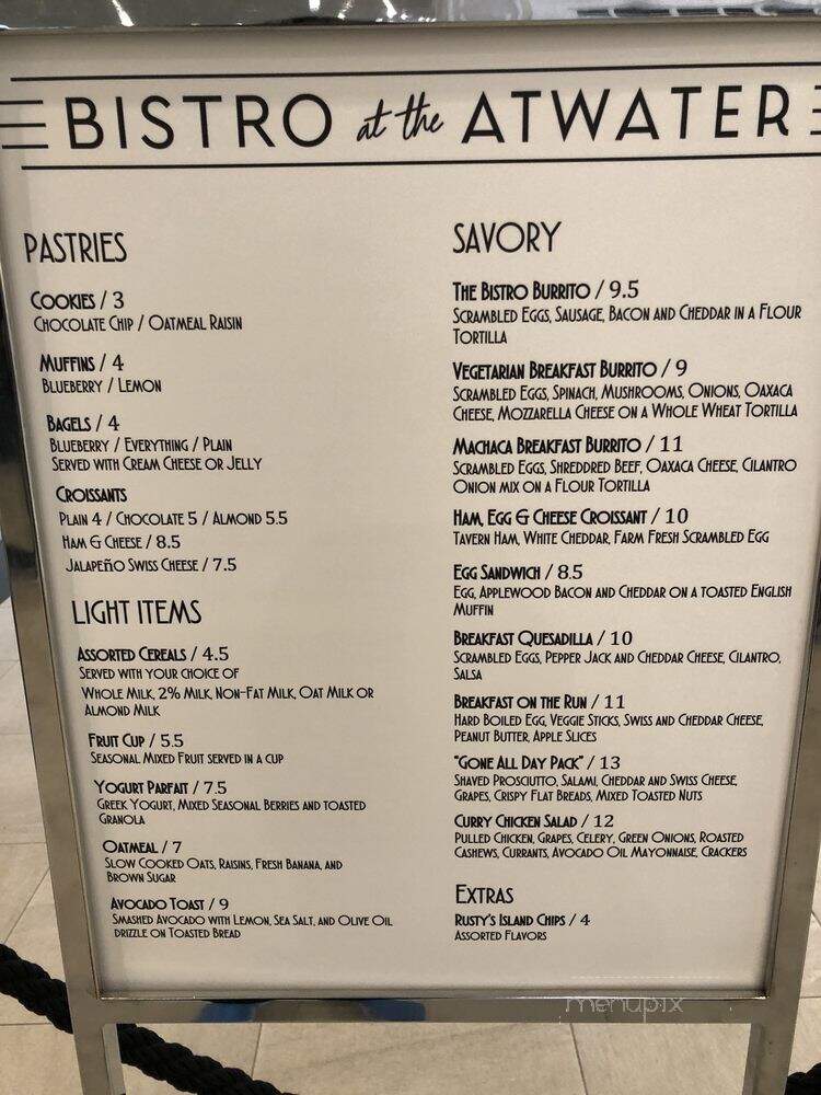 Bistro at the Atwater - Avalon, CA menu_pic