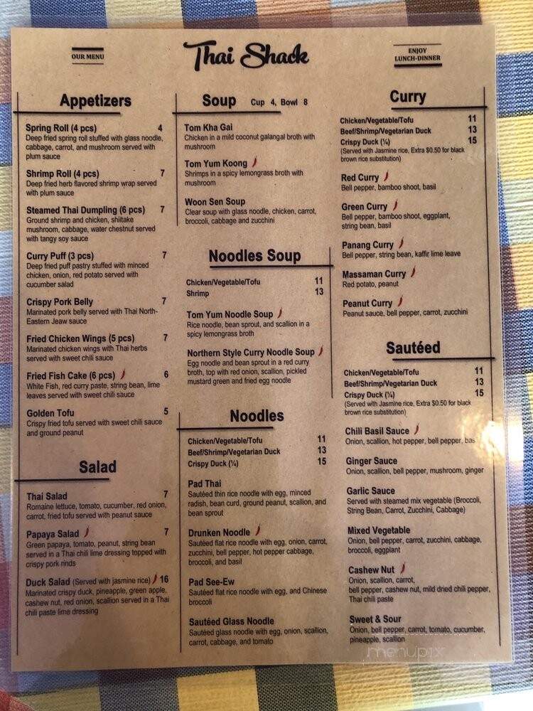 Thai Shack - Teaneck, NJ menu_pic