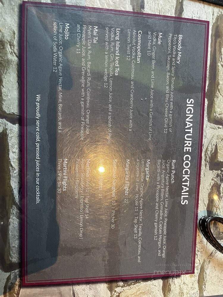 Stone Ridge Grill & Bar - Plainville, MA menu_pic
