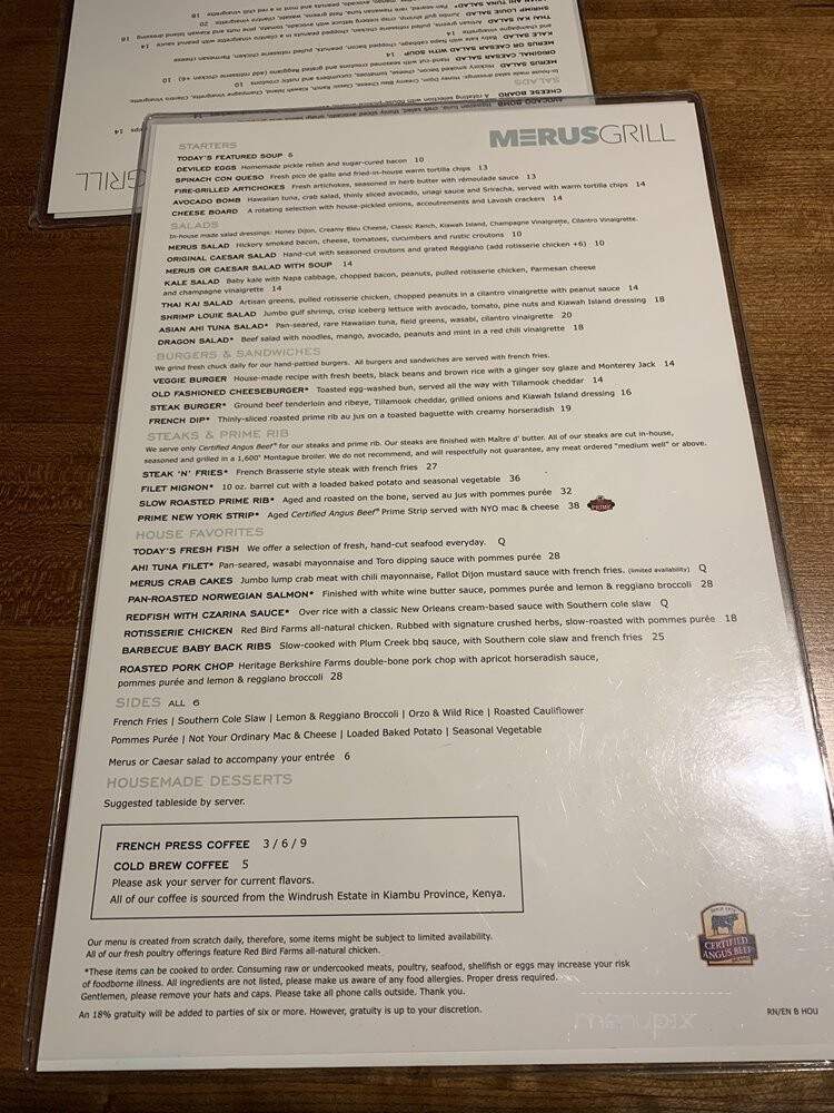 Merus Grill by J. Alexander's - Houston, TX menu_pic