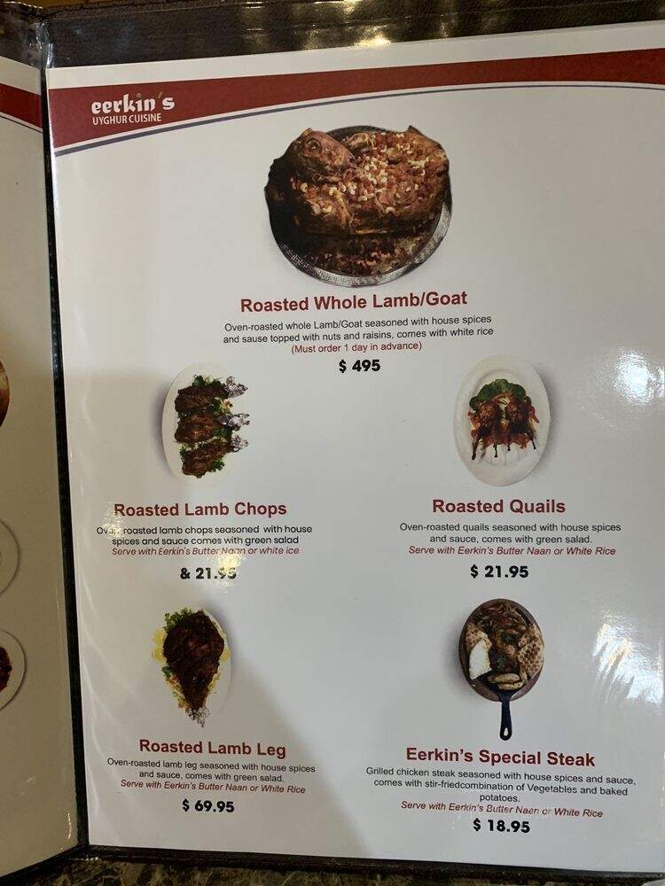 Eerkin's Uyghur Cuisine - Rockville, MD menu_pic
