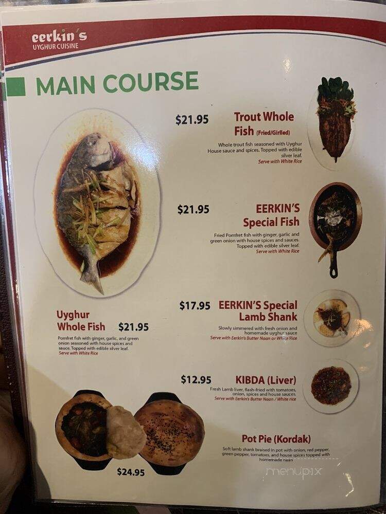 Eerkin's Uyghur Cuisine - Rockville, MD menu_pic