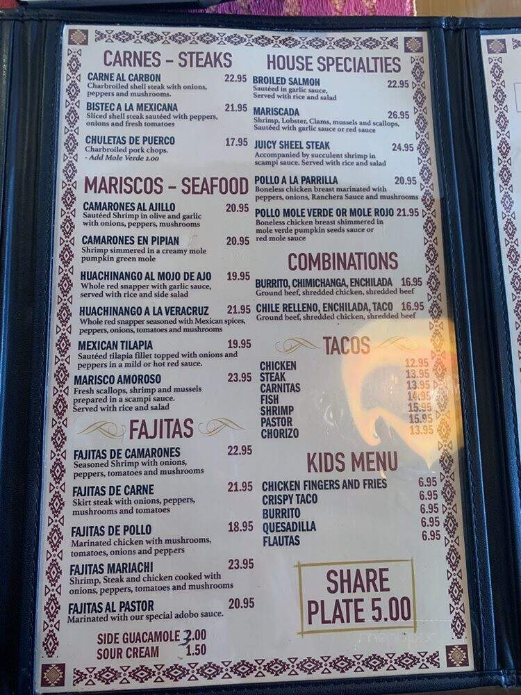 Mariachi Mexican Restaurant - Millburn, NJ menu_pic