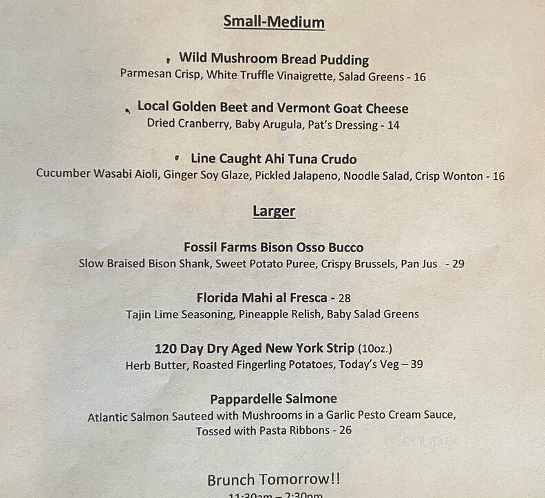1839 Restaurant & Bar - Washingtonville, NY menu_pic
