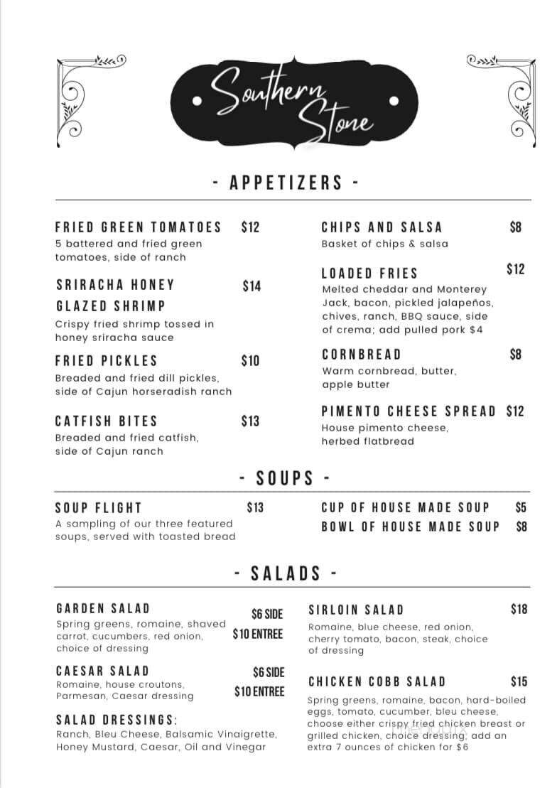 Southern Stone - Bloomington, IN menu_pic
