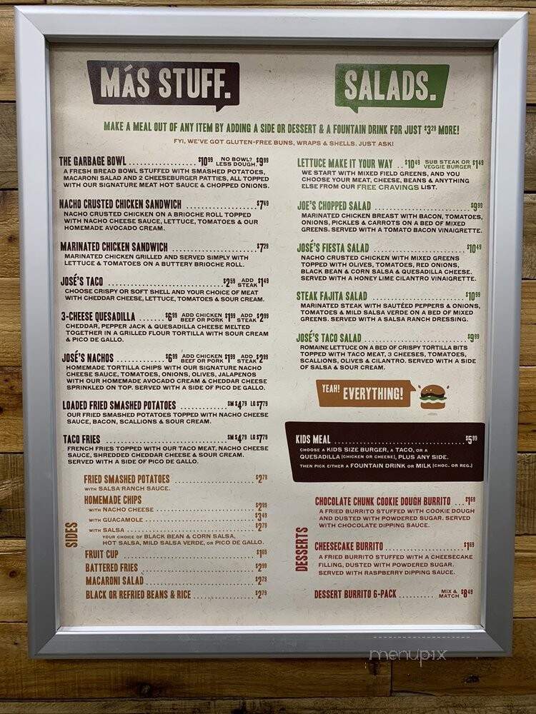 Jose Joes - Rochester, NY menu_pic