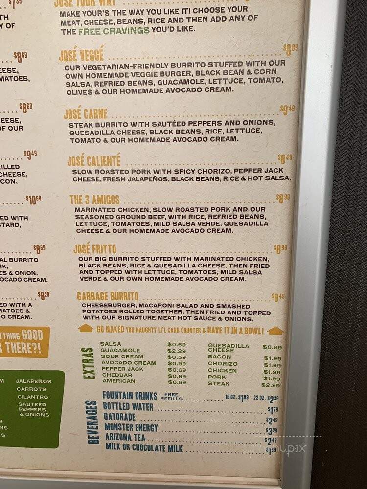 Jose Joes - Rochester, NY menu_pic