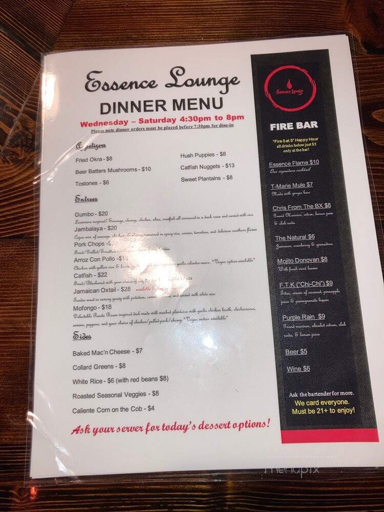Essence Lounge Tacoma - Tacoma, WA menu_pic
