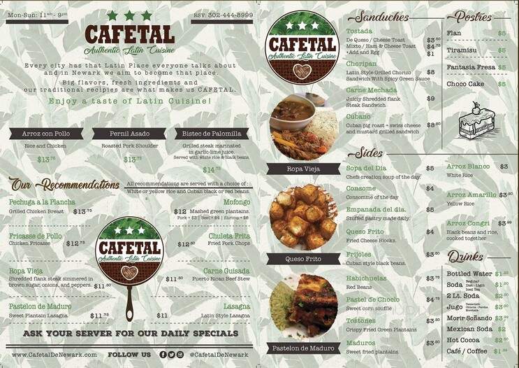 Cafetal De Newark - Newark, DE menu_pic