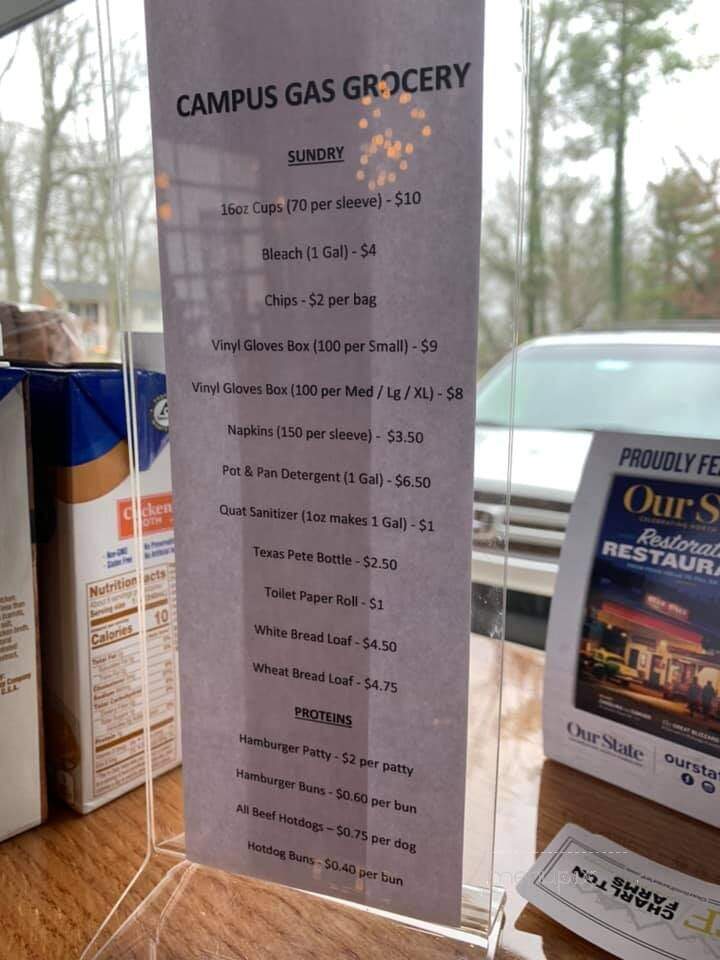 Campus Gas - Winston-Salem, NC menu_pic