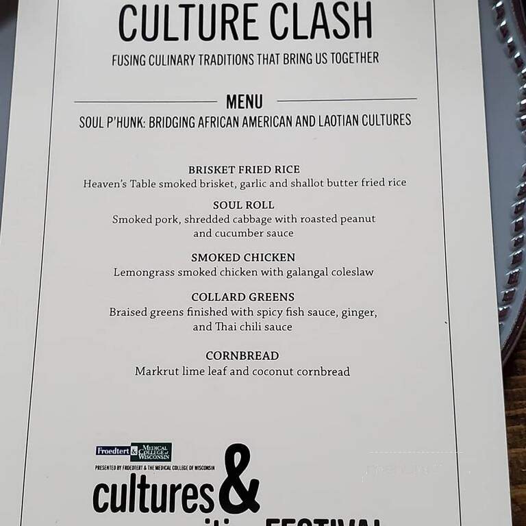 Heaven's Table BBQ - Milwaukee, WI menu_pic