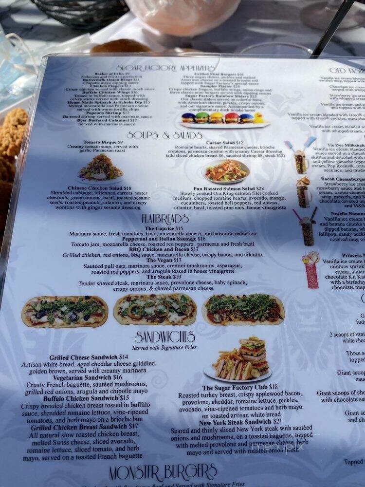 Sugar Factory - Los Angeles, CA menu_pic