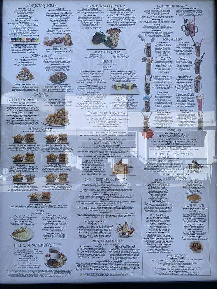 Sugar Factory - Los Angeles, CA menu_pic