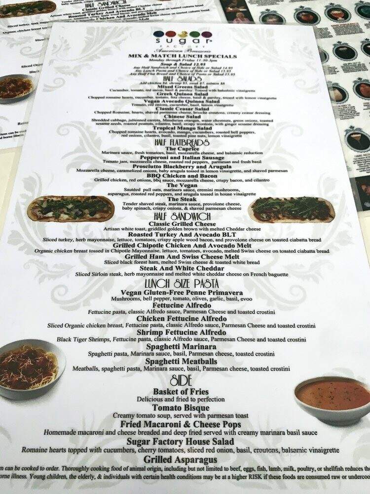 Sugar Factory - Los Angeles, CA menu_pic