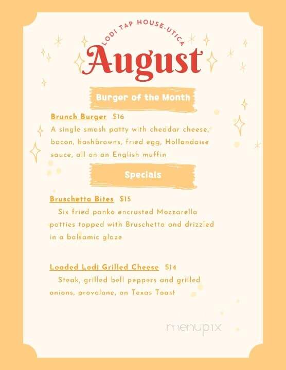 Lodi Tap House - North Utica, IL menu_pic