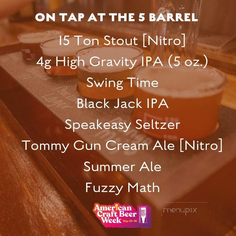 The 5 Barrel - Pensacola, FL menu_pic