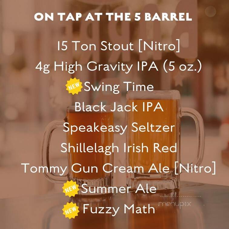 The 5 Barrel - Pensacola, FL menu_pic