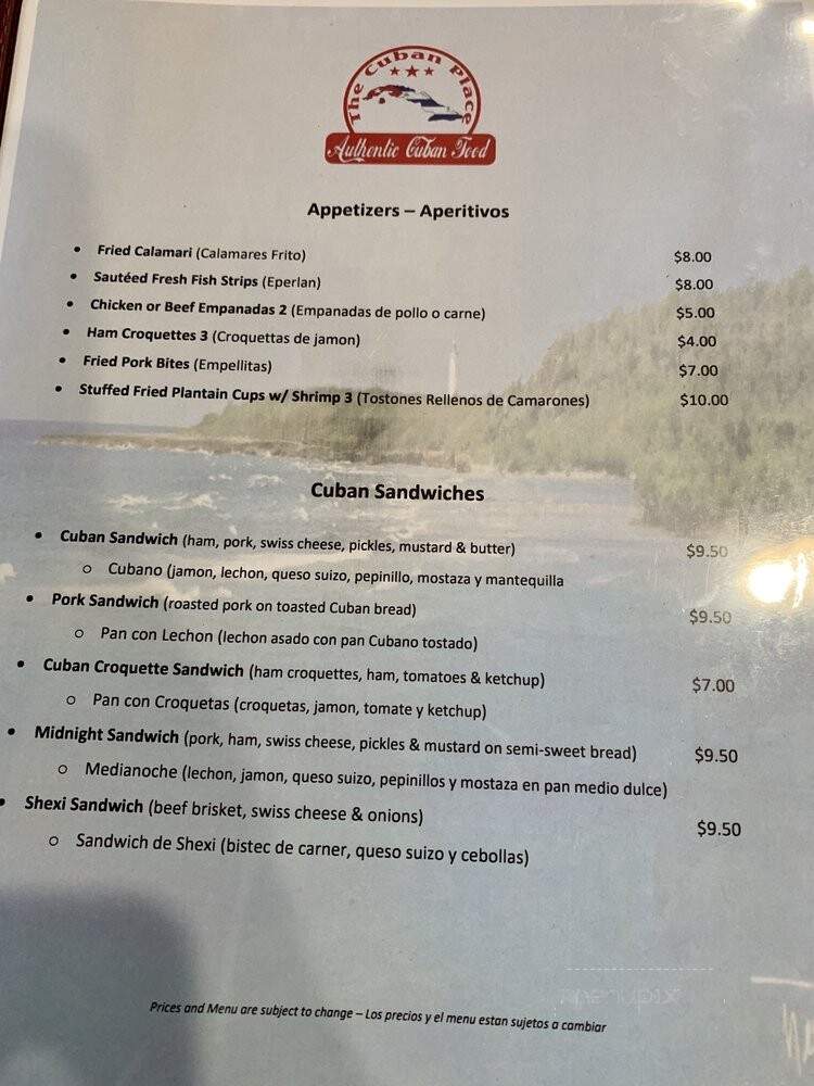 The Cuban Place - Jacksonville, FL menu_pic