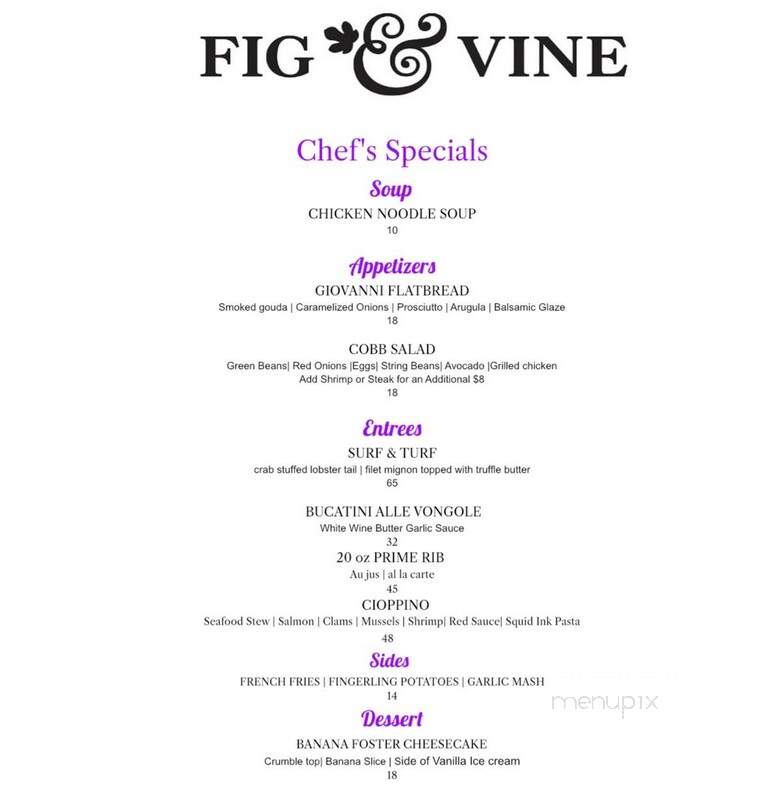 Fig & Vine - New York, NY menu_pic