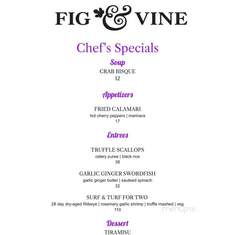 Fig & Vine - New York, NY menu_pic