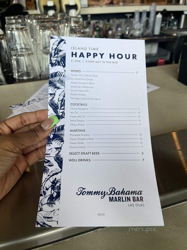 Tommy Bahama | Marlin Bar - Fort Lauderdale, FL menu_pic