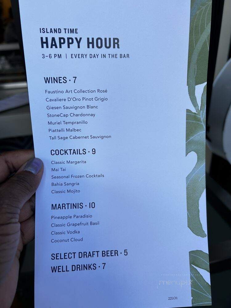 Tommy Bahama | Marlin Bar - Fort Lauderdale, FL menu_pic