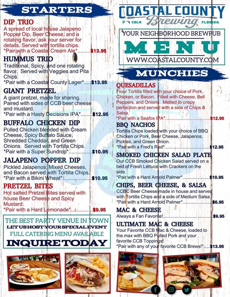 Coastal County Brewing - Pensacola, FL menu_pic