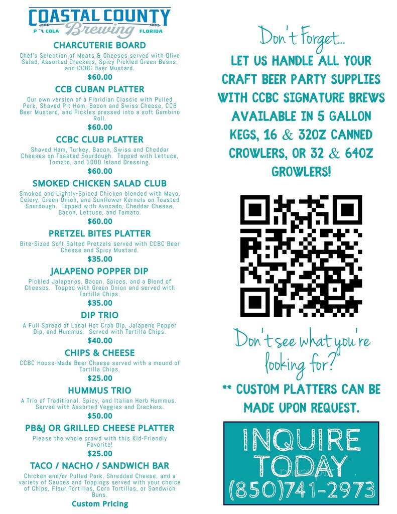 Coastal County Brewing - Pensacola, FL menu_pic