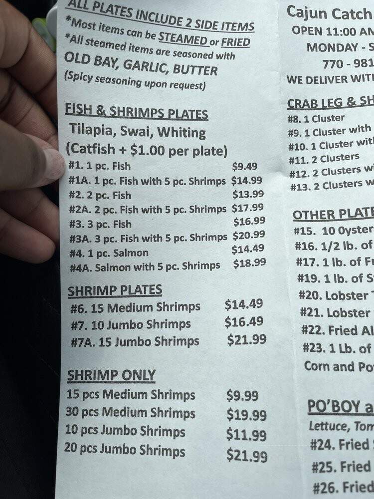 Cajun Catch Seafood - Decatur, GA menu_pic