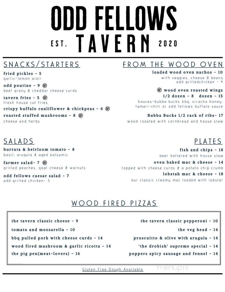 Odd Fellows Tavern - South Berwick, ME menu_pic