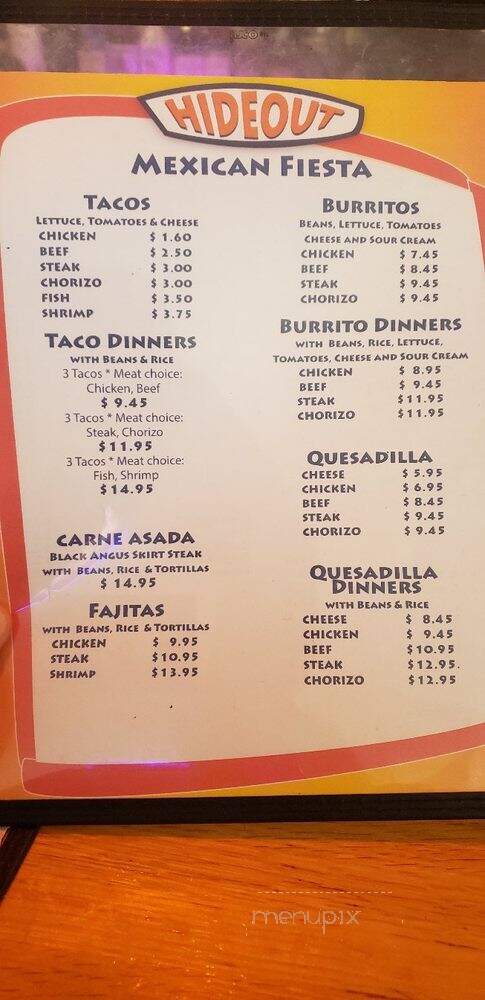 Boyd's Hideout - Antioch, IL menu_pic