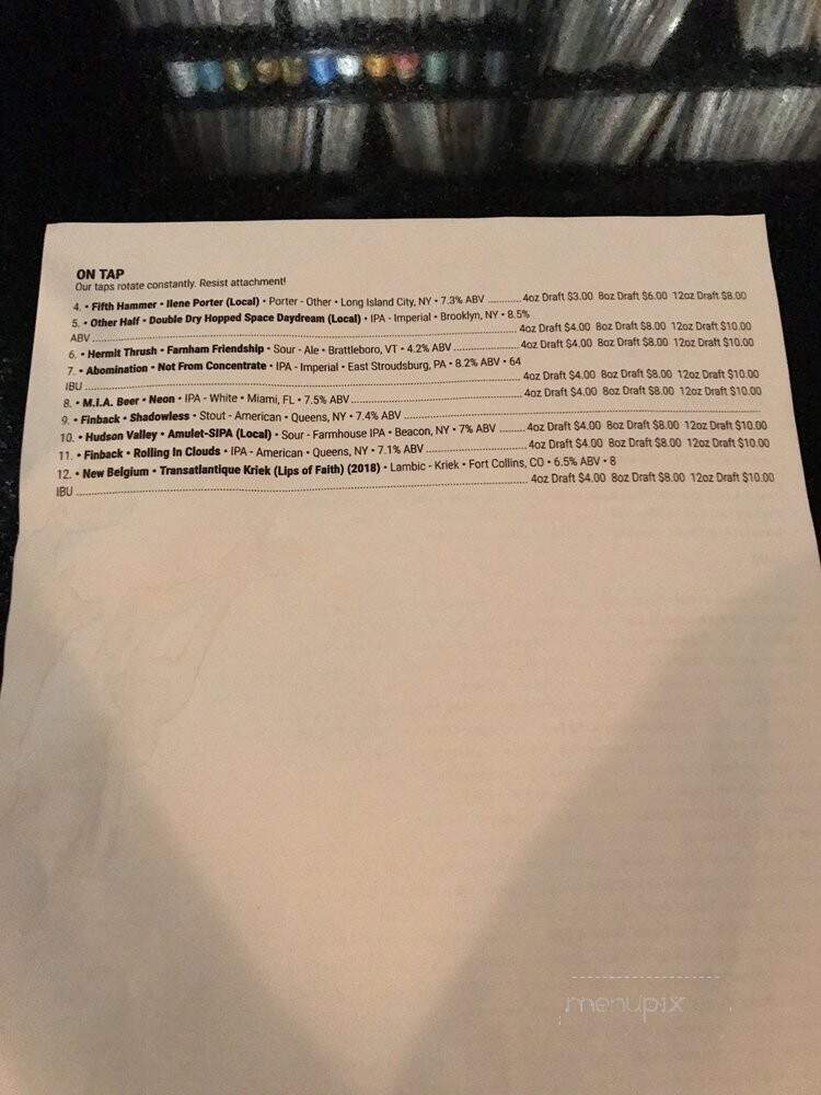 BierWax - Brooklyn, NY menu_pic