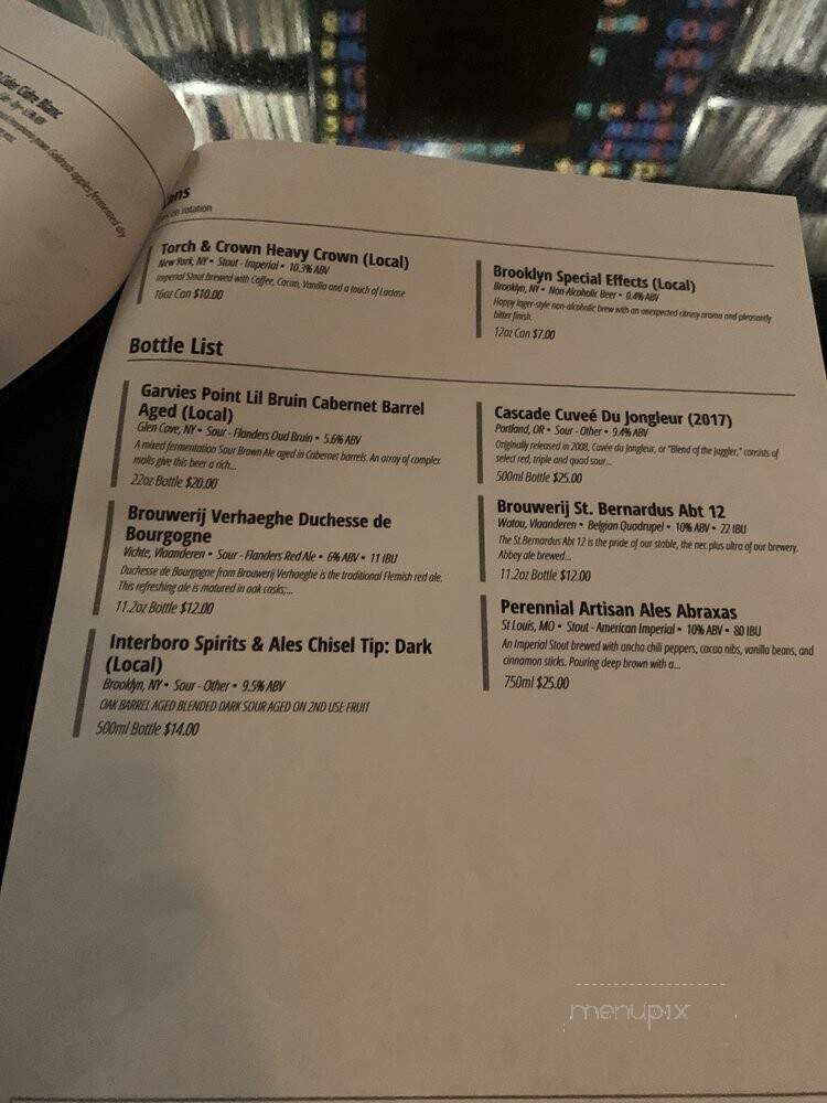 BierWax - Brooklyn, NY menu_pic