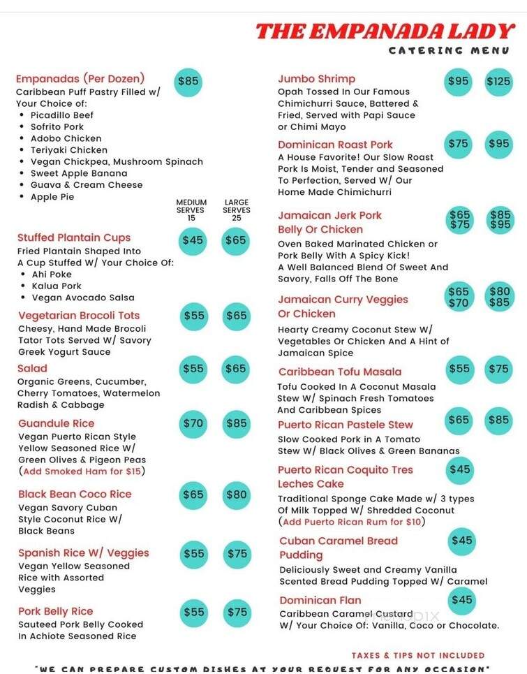 The Empanada Lady - Wailuku, HI menu_pic