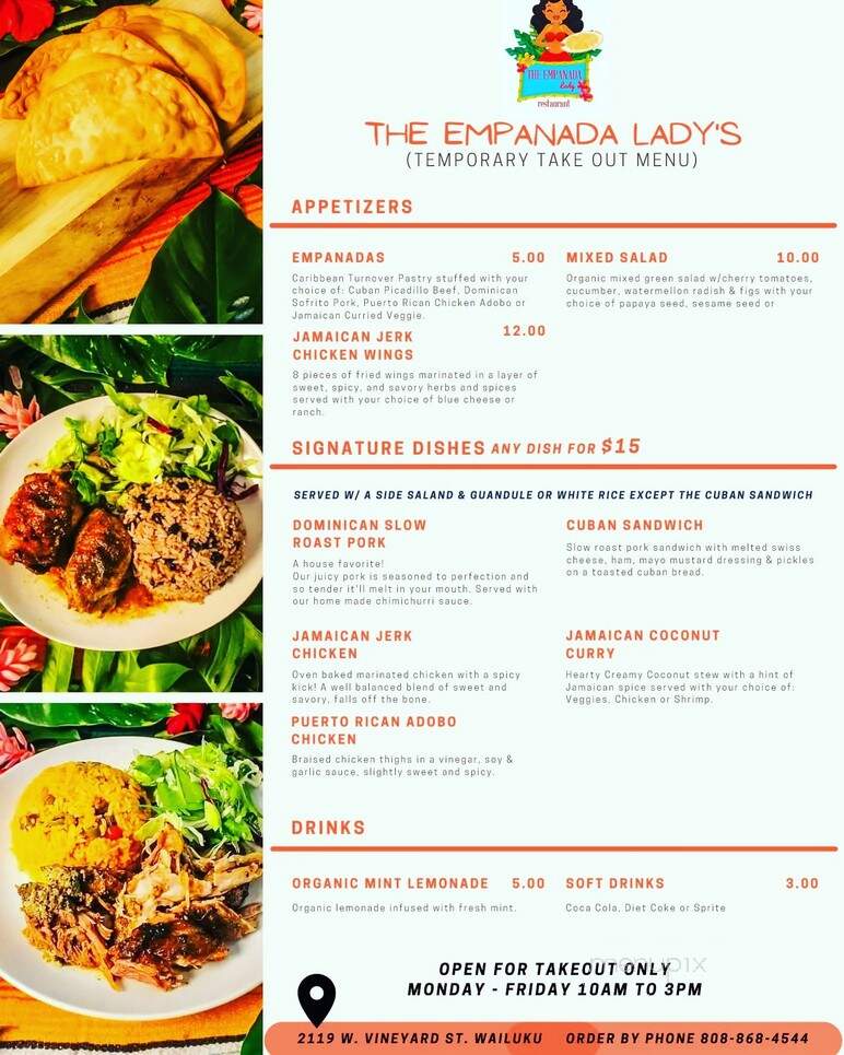 The Empanada Lady - Wailuku, HI menu_pic