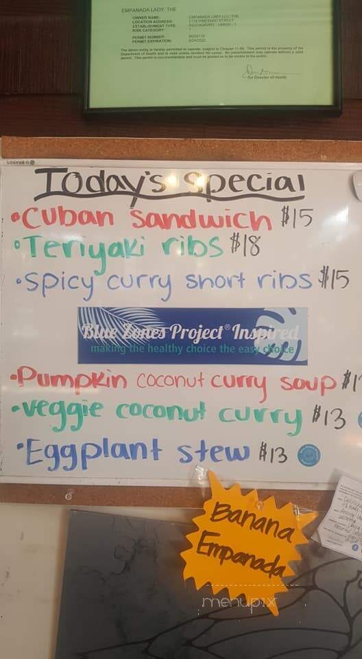 The Empanada Lady - Wailuku, HI menu_pic