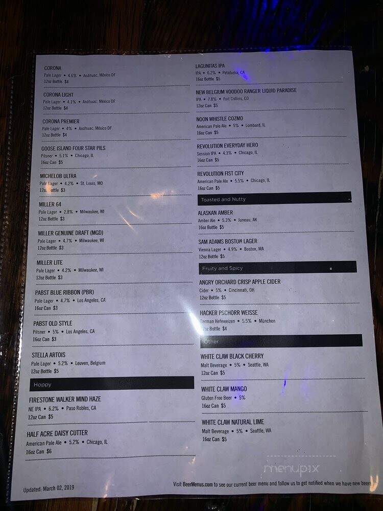 Throwback Sports Bar - St. Charles, IL menu_pic